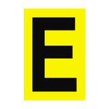 Letter E Yellow Sign - PVC Safety Signs