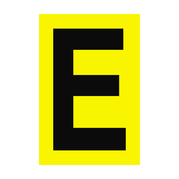 Letter E Yellow Sign - PVC Safety Signs