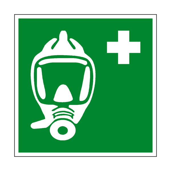 Emergency Breathing Device Symbol Sign - PVC Safety Signs