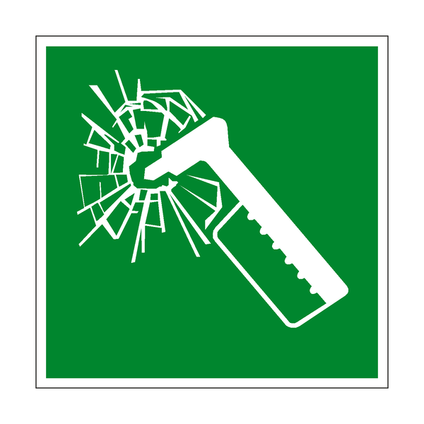 Emergency Hammer Symbol Sign - PVC Safety Signs