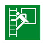 Emergency Window Escape Ladder Symbol Sign - PVC Safety Signs