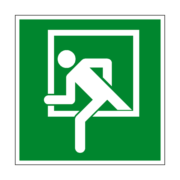 Emergency Window Exit Symbol Sign - PVC Safety Signs