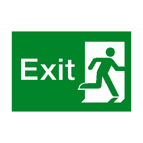 Exit Running Man Right Sign - PVC Safety Signs