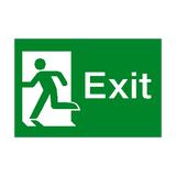 Exit Running Man Left Sign - PVC Safety Signs