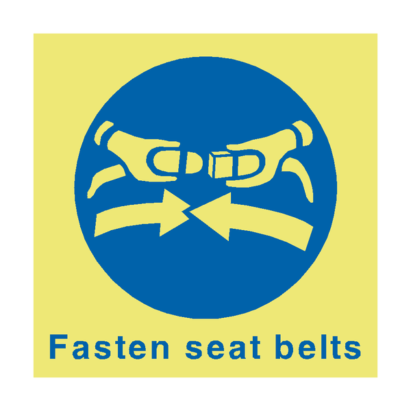 Fasten Seat Belts Marine Sign - PVC Safety Signs