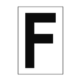 Letter F White Sign - PVC Safety Signs