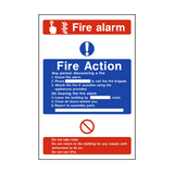 Fire Action Fire Alarm Sign - PVC Safety Signs