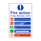 Fire Action Non-Lift Telephone Sign - PVC Safety Signs