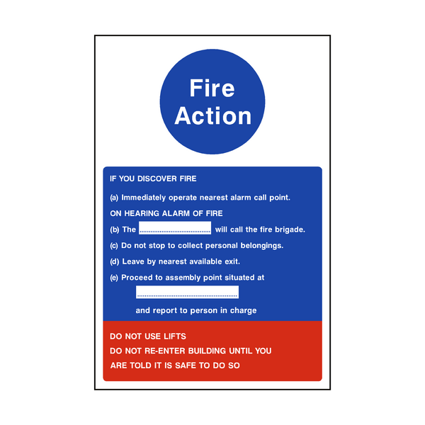 Fire Action Notice Version 1 - PVC Safety Signs