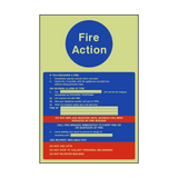 Fire Action Notice Version 2  Photoluminescent Sign - PVC Safety Signs