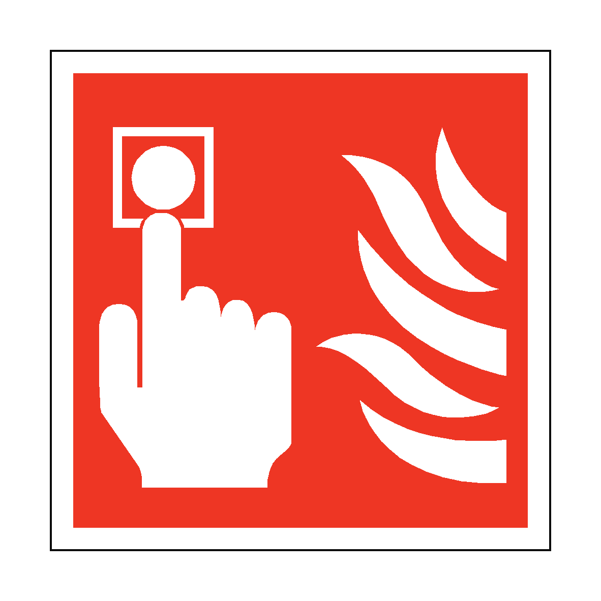 Fire Button Square Safety Sign | PVC Safety Signs