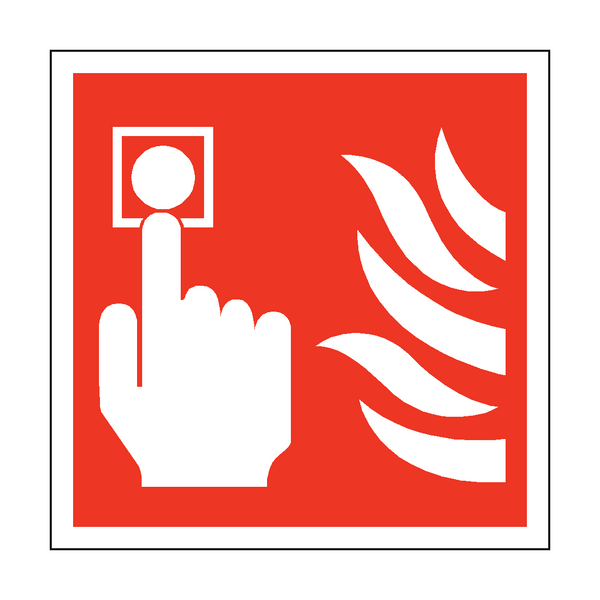 Fire Button Square Safety Sign - PVC Safety Signs