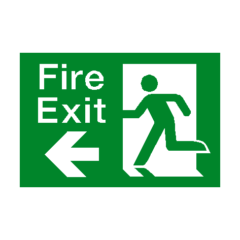 Fire Exit Left Arrow Sign | PVC Safety Signs