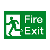Fire Exit Running Man Left Sign - PVC Safety Signs