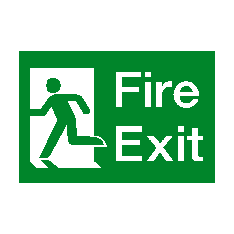 Fire Exit Running Man Left Sign - PVC Safety Signs