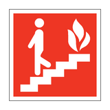 Fire Exit Steps Safety Sign - PVC Safety Signs