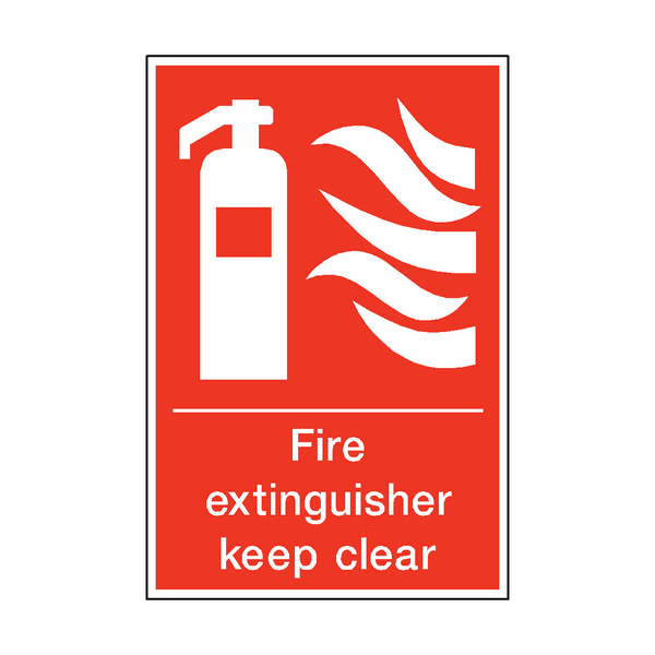 Fire Extinguisher Keep Clear Sign - PVC Safety Signs