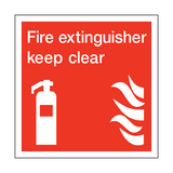 Fire Extinguisher Keep Clear Square Sign - PVC Safety Signs