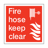 Fire Hose Keep Clear Square Sign - PVC Safety Signs