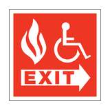 Fire Safety Exit Disabled Sign - PVC Safety Signs