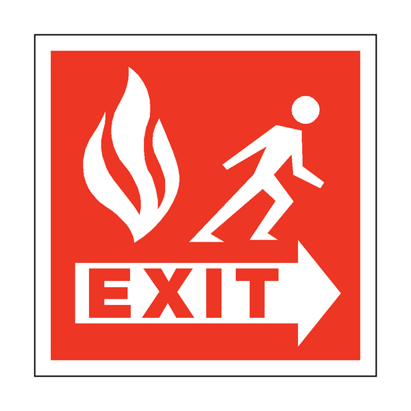 Fire Safety Exit Square Sign - PVC Safety Signs