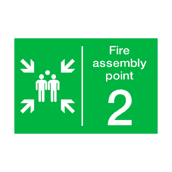 Fire Assembly Point Two Sign - PVC Safety Signs