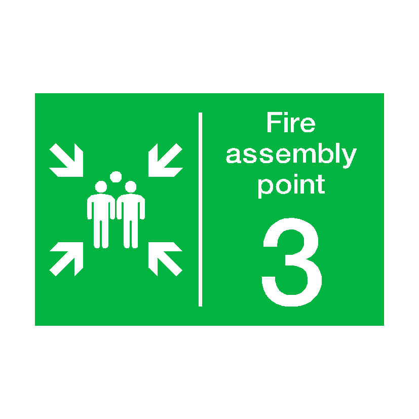 Fire Assembly Point 3 Fire Assembly Point Three Sign | PVC Safety Signs
