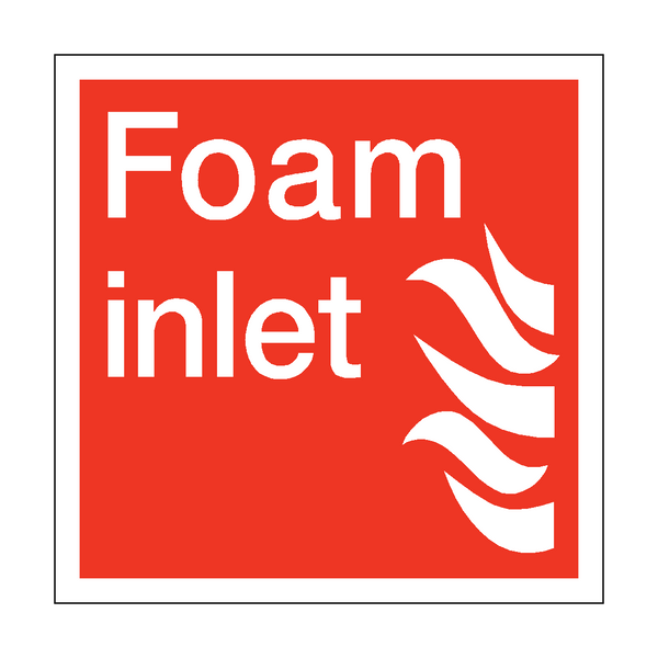 Foam Inlet Square Sign - PVC Safety Signs