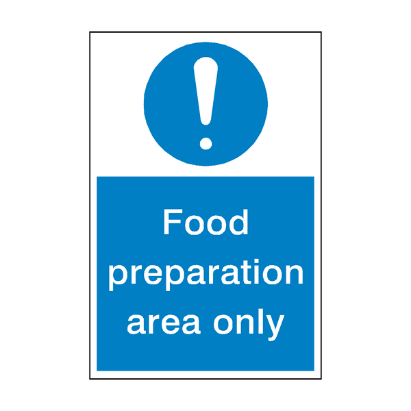 Food Prep Mandatory Sign - PVC Safety Signs