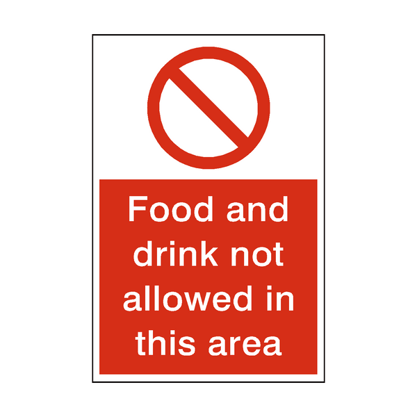Food And Drink Not Allowed Sign - PVC Safety Signs