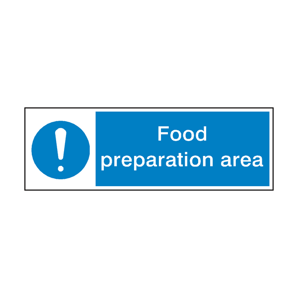 Food Preparation Area Hygiene Sign - PVC Safety Signs