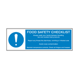 Food Safety Checklist Hygiene Sign - PVC Safety Signs