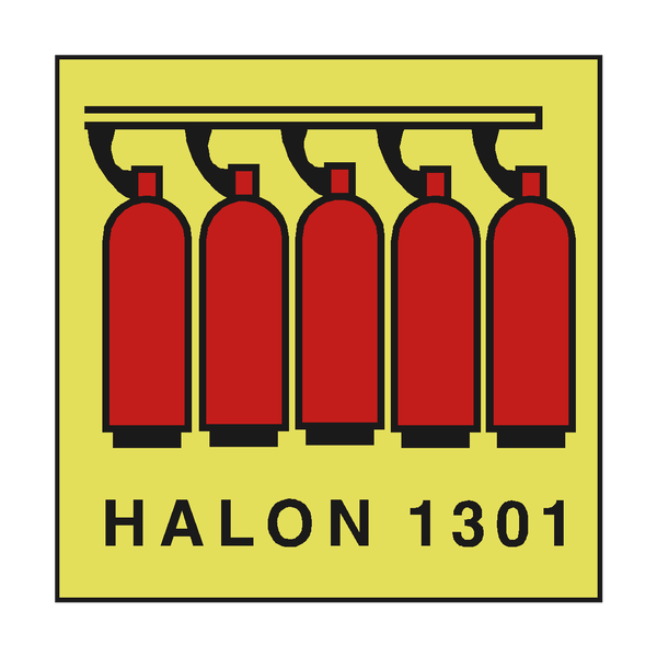 HALON 1301 BATTERY IMO SIGN - PVC Safety Signs