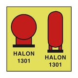 HALON 1301 BOTTLES PROTECTED SIGN - PVC Safety Signs