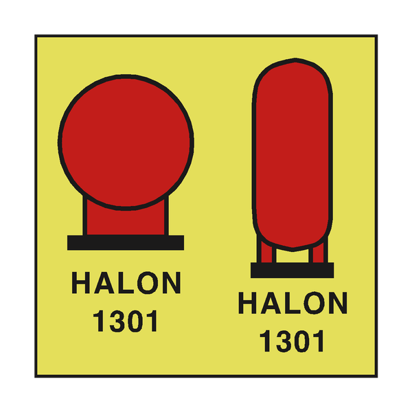 HALON 1301 BOTTLES PROTECTED SIGN | PVC Safety Signs