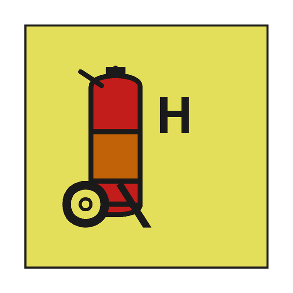 HALON WHEELED FIRE EXTINGUISHER SIGN | PVC Safety Signs
