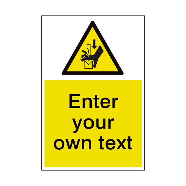 Hand Crush In Press Hazard Custom Hazard Sign - PVC Safety Signs