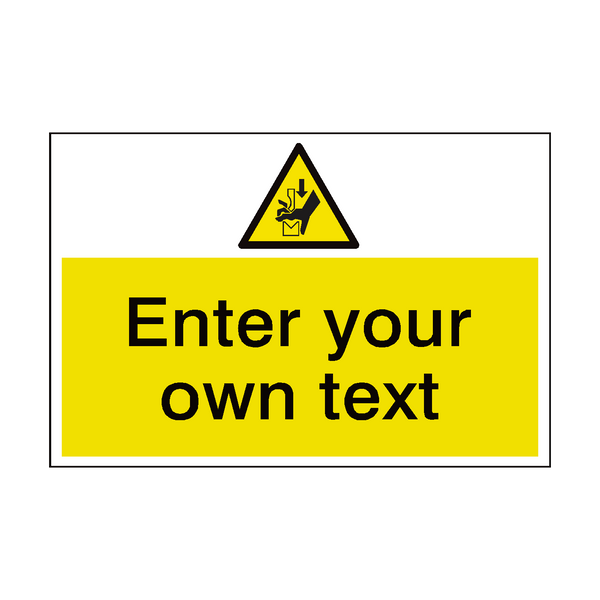 Hand Crush In Press Hazard Custom Safety Sign - PVC Safety Signs
