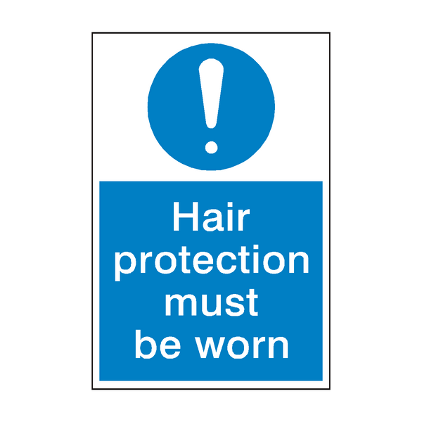 Hair Protection Mandatory Sign - PVC Safety Signs