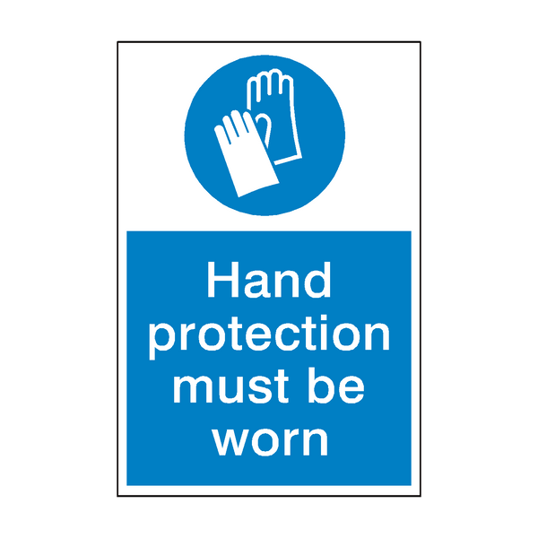 Hand Security Sign Hand Protection Mandatory Sign | PVC Safety Signs