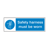 Wear Safety Harness Sign - PVC Safety Signs