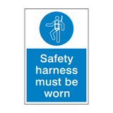 Wear Safety Harness Mandatory Sign - PVC Safety Signs