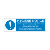 Hygiene Notice Mandatory Sign - PVC Safety Signs
