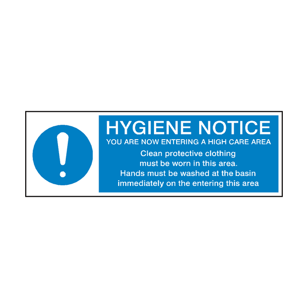Hygiene Notice Mandatory Sign - PVC Safety Signs