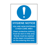 Hygiene Notice Sign - PVC Safety Signs