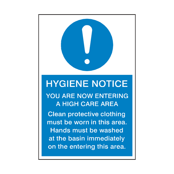 Hygiene Notice Sign | PVC Safety Signs