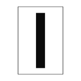 Letter I White Sign - PVC Safety Signs