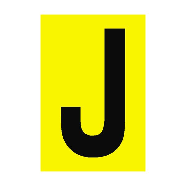 Letter J Yellow Sign - PVC Safety Signs