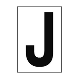 Letter J White Sign - PVC Safety Signs