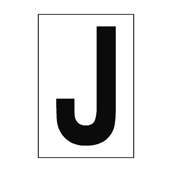 Letter J White Sign